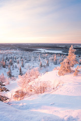 Winter scenery from Lapland, Finland.