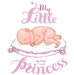 Sliping newborn baby-girl