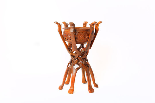Kazakh national instrument dombra and taikazan on white background