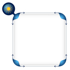 Text box to fill your text and sun symbol