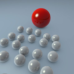 leadership - 3D concept rendering on gray background