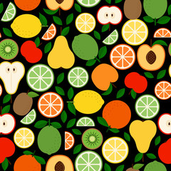 Seamless pattern with fruits