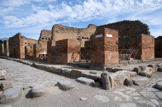 View of the ruins antique city  Pompei  in southern Italy.