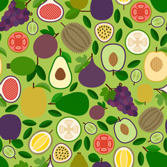  Seamless pattern with fruits