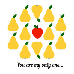  Cute fruits: apple and pears