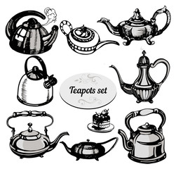 Set of teapots