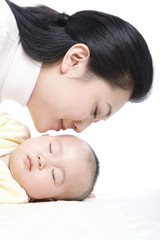 Obraz na płótnie Canvas Mother and infant