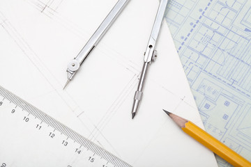 Office stationery in design studio