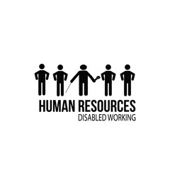 human resources disabled worker illustration over white color ba