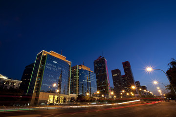 Fototapeta na wymiar Night view of central business district, Beijing