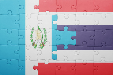puzzle with the national flag of guatemala and thailand