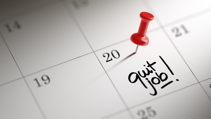 Concept image of a Calendar with a red push pin. Closeup shot of