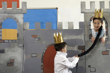 Children Acting Out A Scene From A Play