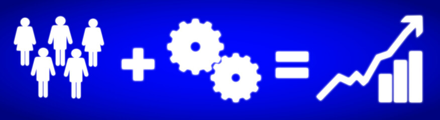 Teamwork Zusammenarbeit Menschen Effizienz Business Idee Wachstum Motivation Gleichung