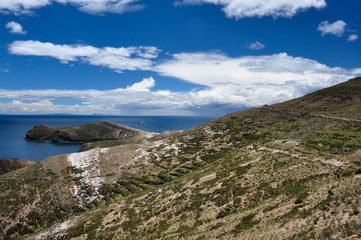Fototapeta na wymiar Gorgeous Landscape of Isla del Sol, Bolivia