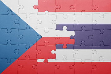 puzzle with the national flag of czech republic and thailand