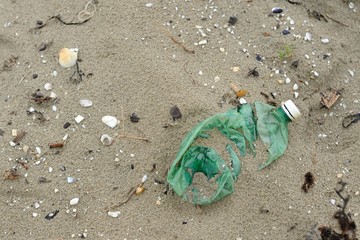 Plastic pollution sea