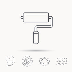 Paint roller icon. Paintbrush tool sign.