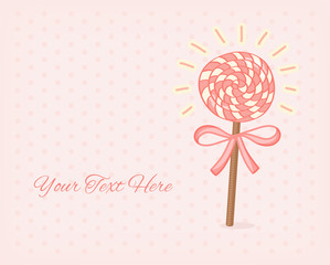 Naklejka premium vintage postcard - sweet candy on pink background