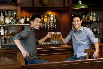 Friends Relaxing at a Bar