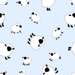 seamless pattern of cute sheep