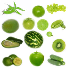 green fruits and vegetables