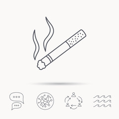 Smoking allowed icon. Yes smoke sign.