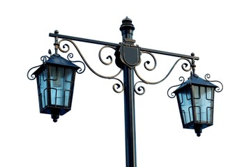 lamp on the street. lighting of streets. on the white