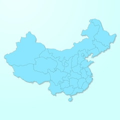 China map on blue degraded background vector