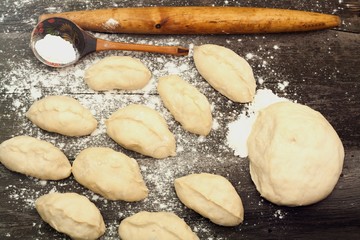 yeast dough pies semi-finished product