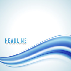 Abstract blue wave isolated on white background