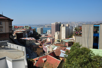 Naklejka premium View over Valparaiso, in Chile
