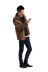 Fototapeta premium Young man using mobile phone