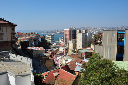 View over Valparaiso, in Chile