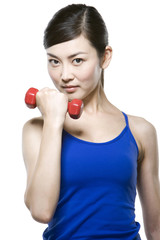 Woman Holding Weights