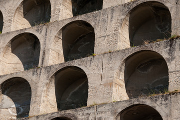 Close up of archway pattern in stone