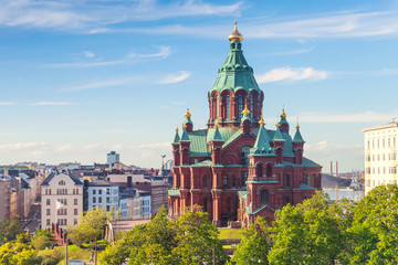 Uspenski Cathedral, Eastern Orthodox cathedral, Helsinki - obrazy, fototapety, plakaty