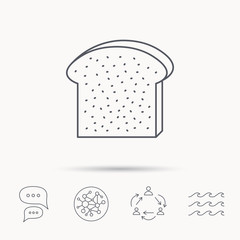 Toast icon. Sliced bread sign.