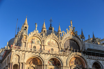 Fototapeta na wymiar Piazza San Marco with Campanile, Basilika San Marco and Doge Palace. Venice, Italy