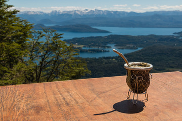 yerba mate tea in traditional calabash gourd