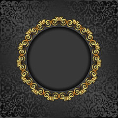 antique background with golden frame