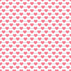 Heart shape seamless pattern. Pink color