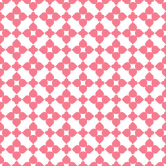Heart shape seamless pattern. Pink color