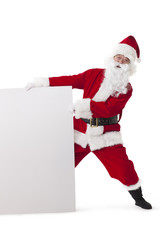 Santa Claus with blank whiteboard