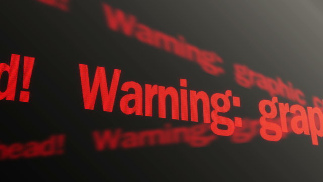 Warning, graphic content ahead. Violent content warning. Red text running