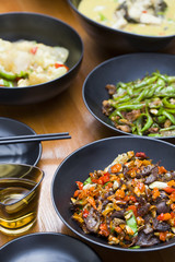 Chinese cuisine beef with chili pepper