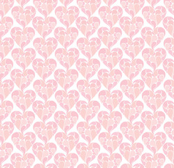 Seamless pattern light pink hearts.