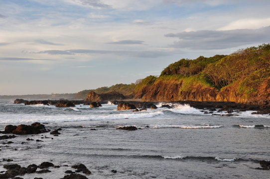 San Juanillo beach on both sides, Nicoya Peninsula, Costa Rica