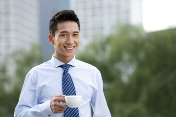 Businessman Drinking Coffee