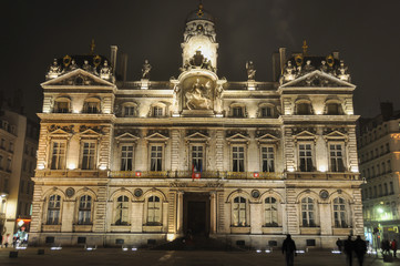 Fototapeta na wymiar Hotel de Ville of Lyon, France